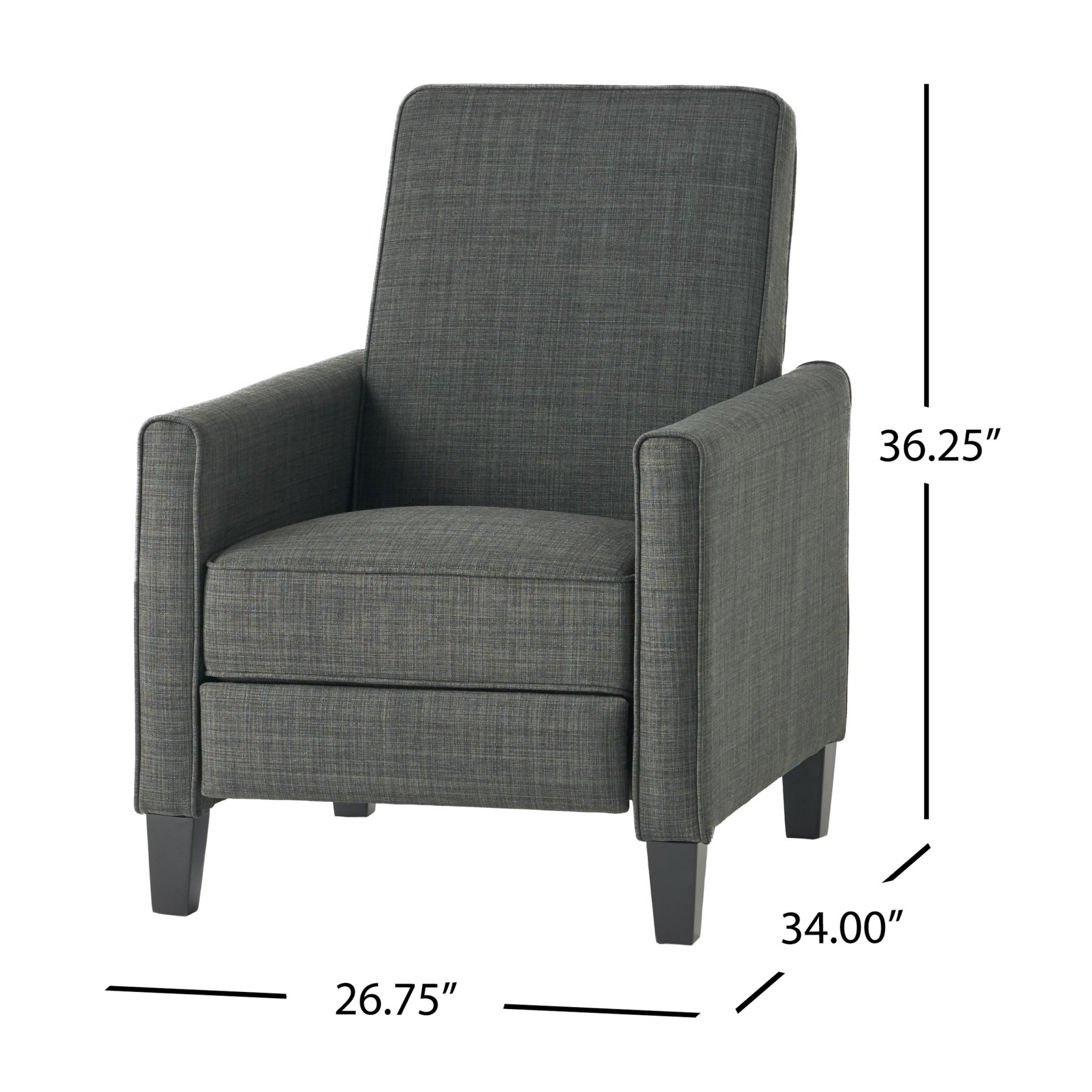 Linen Push Back Chair For Elegant Home - Dark Gray - Image 3