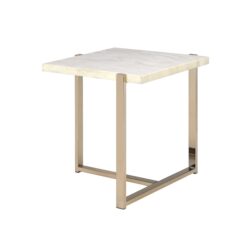 Feit - End Table - Champagne / Marble