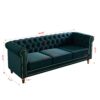 Chesterfield - Velvet Sofa 84.65" For Living Room - Green - Image 11