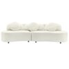 Modern Living Room Sofa, Lamb Velvet Upholstered Couch Furniture For Home Or Office - Beige - Image 8