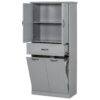 Stylish Bathroom Storage Cabinet With 2 Laundry Baskets - Gray - Image 17