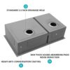 Undermount Double Bowl Kitchen Sink With 60 / 40 Design In 16 Gauge, 9" Depth - Brushed Nickel - Image 6