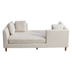 Wide Modern Double Sided Upholstered Chaise Lounge, Sleeper Sofa - Beige
