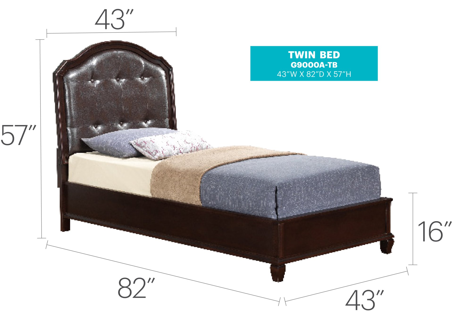 Twin Charming Transitional Bed - Cappuccino - Image 2
