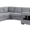 Nyhan - Upholstered Corner Sectional With Pull Out Loveseat And Storaged Chaise - Light Gray - Image 9