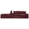 Cloud Sectional Sofa Upholstered Sofa Couch With Double-Layer Cushion And Side Pockets - Red - Image 16