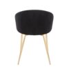 Claire - Contemporary & Glam Chair (Set of 2) - Gold / Black - Image 5
