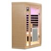 Low Emf Front Door With Heating Panel 2 Persons Hemlock Far Infrared Corner Indoor Sauna Room - Natural - Image 8