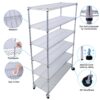18" 6 Tier 6000Lbs Capacity Nsf Metal Shelf Wire Shelving Unit, Heavy Duty Adjustable Storage Rack With Wheels & Shelf Liners For Commercial Grade Utility Steel Storage Rack - Chrome - Image 9