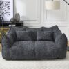Comfortable Dual Beanbag Chair With High Resilience Foam Core For 2 People - Black - Image 2