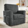 360 Degree Swivel Chair Accent Barrel Armchair With Side Pockets, Compact Design For Living Room, Bedroom, Office - Gray - Image 3