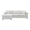 Modern Sectional Sofa With Throw Pillows, Cloud L Shaped Couch Set With Wide 4 Seat Comfy Couch Set With Movable Ottoman - White - Image 2