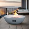 Outdoor Concrete Propane Gas Fire Pit Bowl - Antique White - Image 2