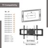Multi-Function Angle And Height Adjustable Tempered Glass TV Stand - Black - Image 13