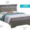 Full Elegant Bed - Metalic Black - Image 6