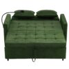 Convertible Loveseat Sofa Bed With Adjustable Backrest USB Ports Phone Holder Side Pockets Chenille - Green - Image 14