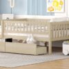 Full Size Daybed Bed With Two Drawers - Natural - Image 14
