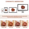 360° Modern Swivel Accent Chair Round Armchair, Thick Padded Single Lounge Sofa Upholstered Comfy - Brick Red - Image 7