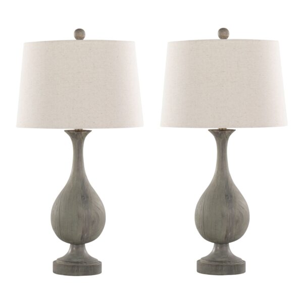 Cipolla - Poly Farmhouse Table Lamp (Set of 2) - Acid Dusty Poly / Antique Soft Brass / Natural