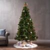 7' Noble Hinged Christmas Tree With 500 Multilights - Green - Image 4