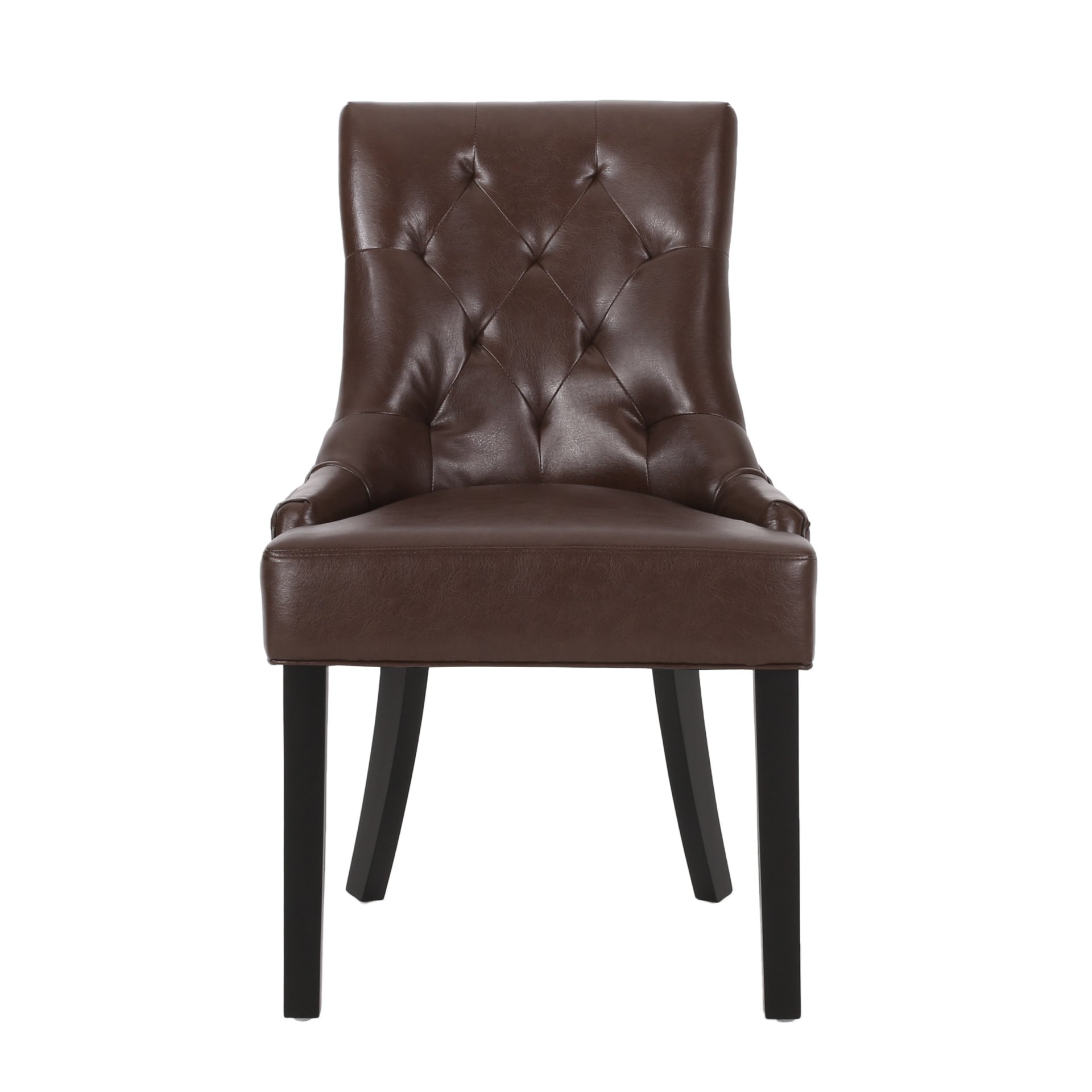 Cheney - Contemporary Dining Chair (Set of 2) With Tufted Diamond Stitching And Sloped Arms - Dark Brown - Image 6