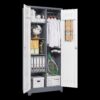 Metal Storage Cabinets, Cleaning Tool Cabinet With Locking Door, Tall Broom Tool Organizer, Large Storage Cabinet For Kitchen - Gray / White - Image 15