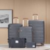 5 Piece Set (20"24"28 +A Travel Bag And A Toiletry Bag), Pp Hardshell Carry On Luggage Set With Tsa Lock Carry On Suitcase Luggage Durable Suitcase - Dark Gray - Image 2