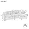 Modern Sofa Modular Sofa Couch Upholstered Corduroy, L Shape Sectional Sofa With Side Storage Pockets For Living Room - Beige - Image 13