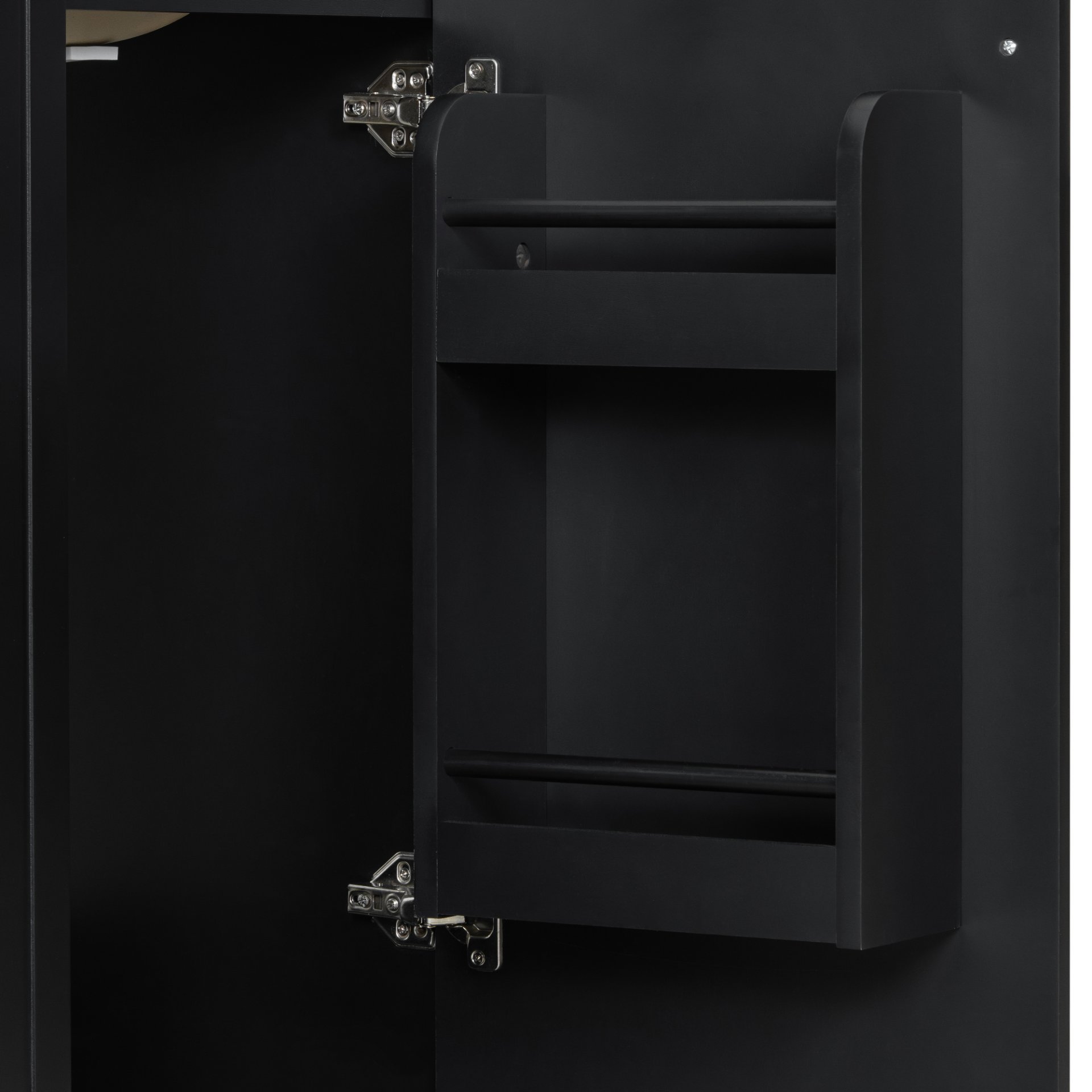 Classic Retro 24" Bathroom Vanity With Sink, Door Shelf, Side Open Storage Frame, Soft Closing Door - Black - Image 15