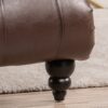 Tufted Armless Chaise Lounge - Dark Brown - Image 13