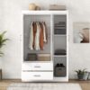 3 Door Wardrobe With 2 Drawers - White - Image 15