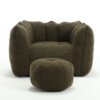 Soft Bean Bag Chair With High Resilient Foam (Chips) - Olive Green - Image 20