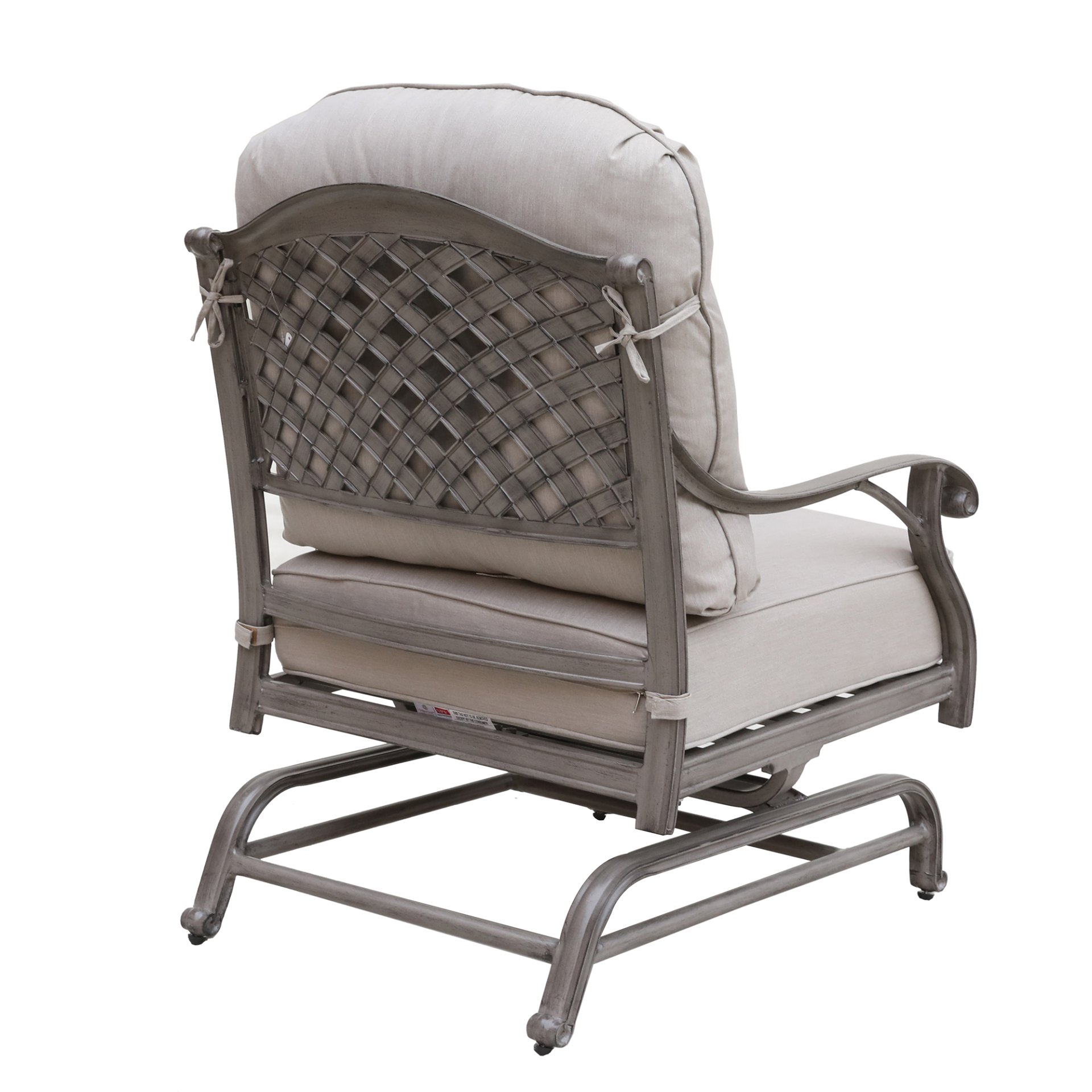 Cast Aluminum Club Motion Chair With Cushion (Set of 2) - Gray - Image 2