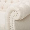 Chesterfield Style 3 Seater Sofa With Deep Button Tufting - Beige - Image 12
