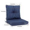 Outdoor Deep Seat Cushions For Patio Furniture, Waterproof Replacement Patio Chair Cushions (Set of 2) - Navy Blue - Image 3
