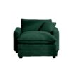 Classic Modern Comfortable Single Chair Deep Seat Sofa With Footstool Living Room & Bedroom - Green - Image 6