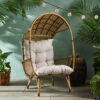 Outdoor Wicker Standing Basket Chair With Cushion - Brown - Image 4