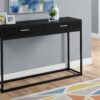 Accent Console Table For Entryway, Storage Drawer, Contemporary & Modern - Black - Image 2
