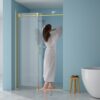Modern Single Slide Shower Door With 8Mm Tempered Glass And Stainless Steel Frame - Gold - Image 10