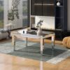 Fashionable Modern Glass Mirrored Coffee Table Cocktail Table With Crystal Design And Adjustable Height Legs - Silver - Image 3