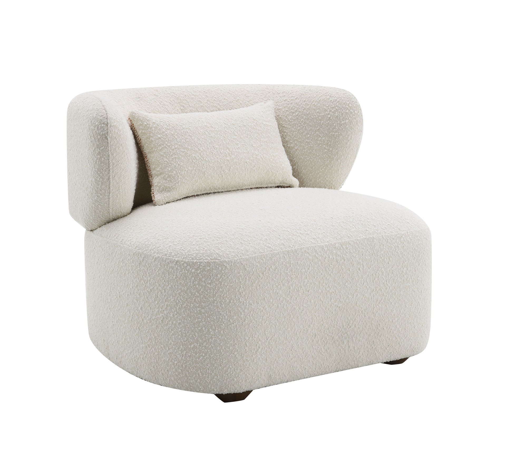 Darius - Boucle Accent Chair With Toss Pillow - Beige - Image 8