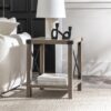 Rustic Industrial X 2 Tier Side Table - Gray Wash - Image 4