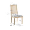 French Country Dining Chairs (Set of 4) Cane Backrest & Upholstered Seats, Rustic Weathered - Grayish Green - Image 3