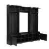 Wide Hall Tree With Shoe Storage, 4 In 1 Entryway Bench With 8 Cubbies, 7 Coat Hooks & Adjustable Shelf For Hallway - Black - Image 11