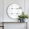 Traditional Decor Style Round Antique Glass Wall Mirror, Wall Decor For For Bathroom Entryway Console Lean Against Wall - Black - Image 7