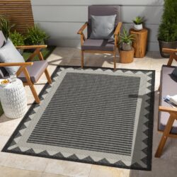 Sunshine - 7'10" X 10'3" Indoor, Outdoor Area Rug, Polypropylene - Anthracite