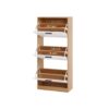 Freestanding Shoe Storage Cabinet With 3 Flip Drawers - White / Natural - Image 7