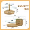 Modern Light Grain Double Layer Coffee Table Versatile Design, And Reinforced Glass, Oval Countertop - Transparent / Wood - Image 3