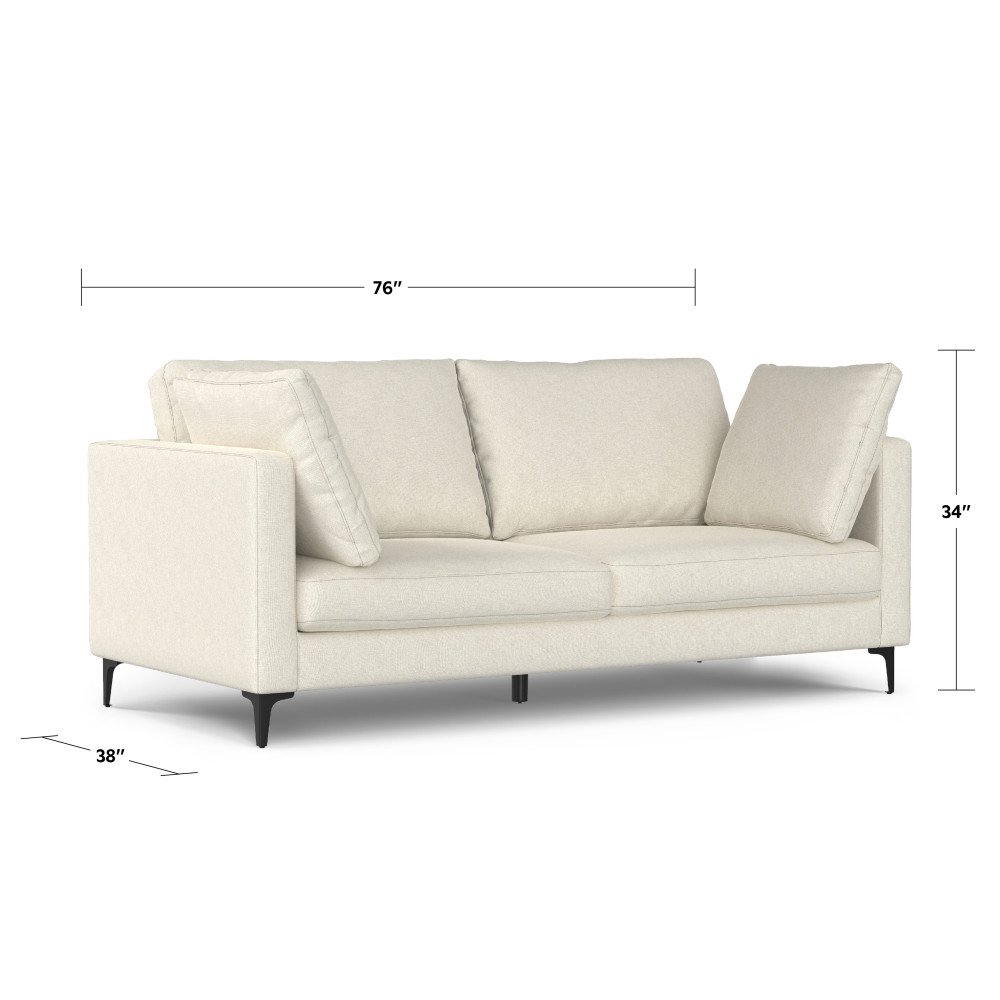 Ava - Mid Century Sofa, Upholstered - Cream - Image 14