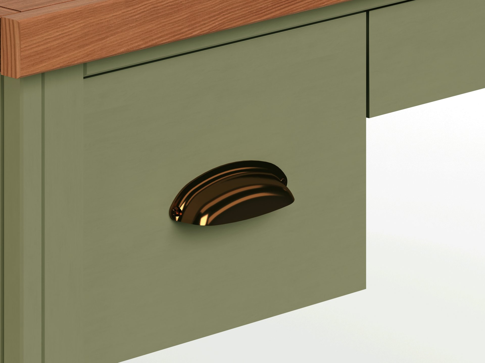 Vineyard - Writing Desk - Sage Green And Fruitwood - Image 7